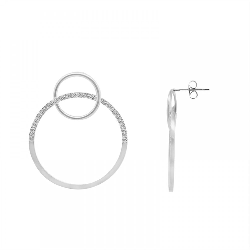 ORECCHINI PENDENTI A CERCHIO CON STRASS Orecchini