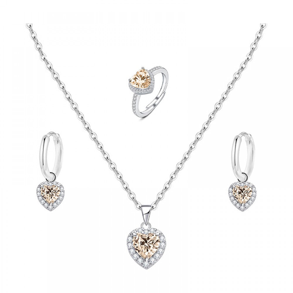 PARURE ZIRCONE CUORE GIOELLI