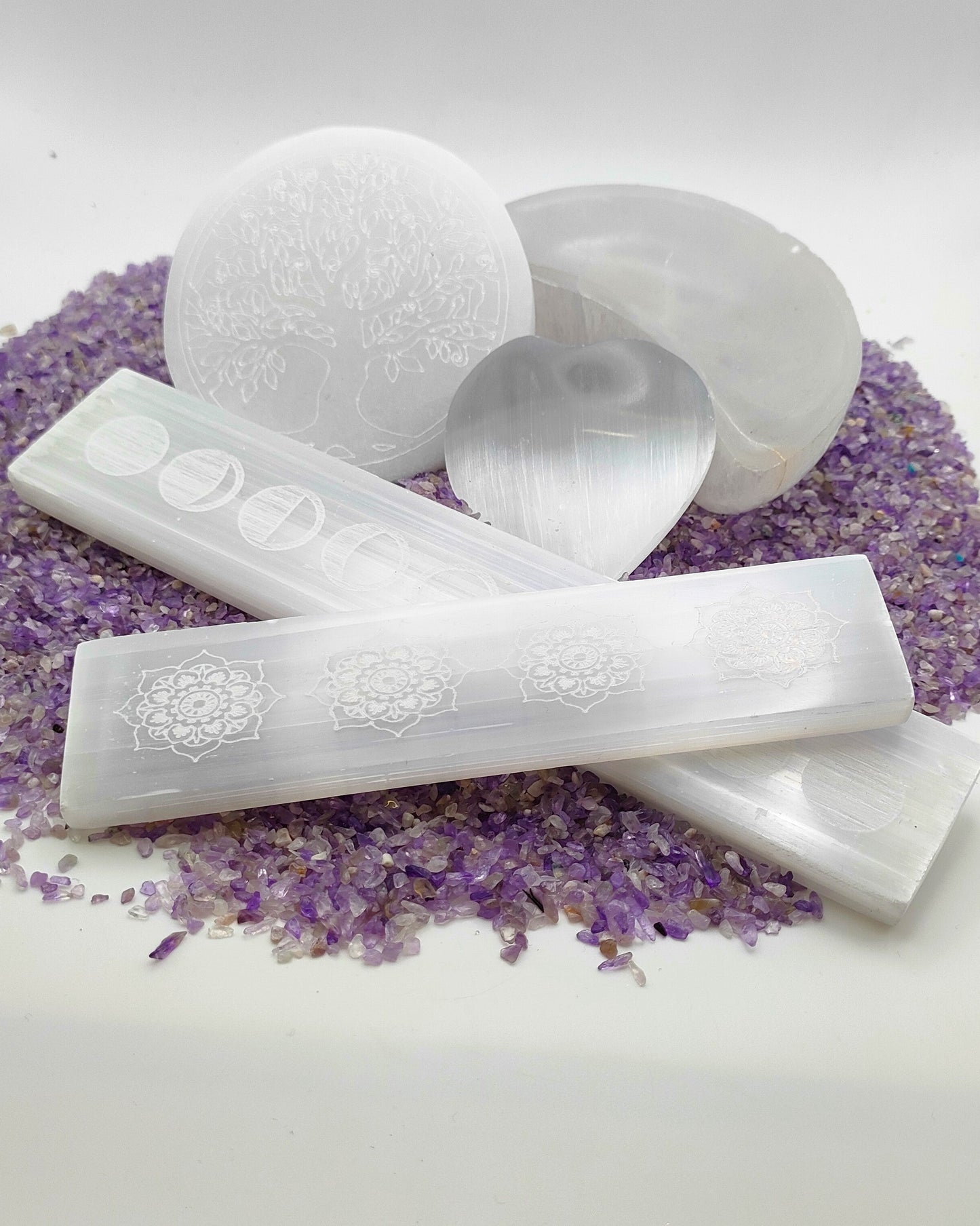 Barra Selenite Ciclo Lunare piastra ricarica