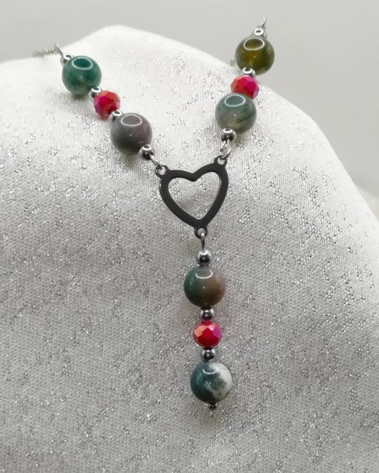 Collana AGATA MUSCHIATA CUORE