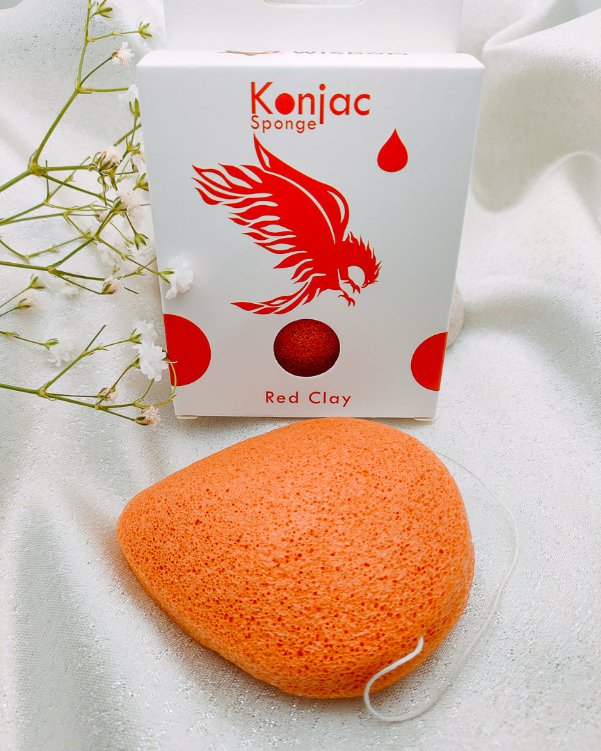 Spugna Konjac a Goccia ARGILLA ROSSA Spugna konjac