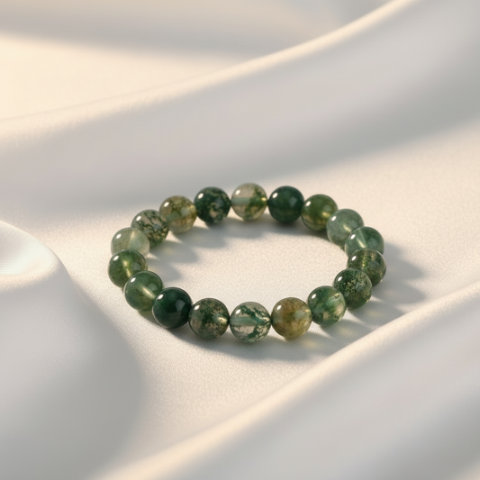 Bracciale Agata Muschiata - Tonalità Muschio