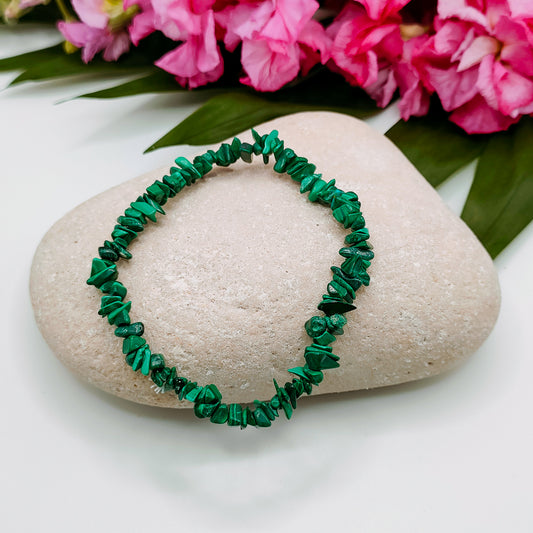 Bracciale Elasticizzato Chips MALACHITE